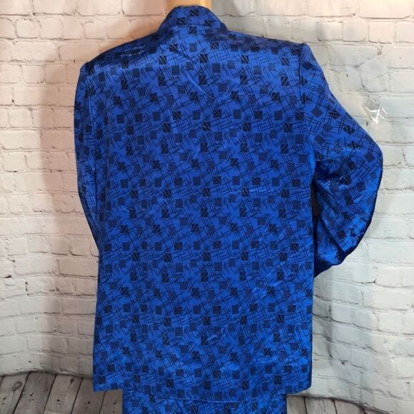 Vintage Henry Lee 2 Piece Belted Geometric Print Dress & Jacket 12 - Picture 5 of 10